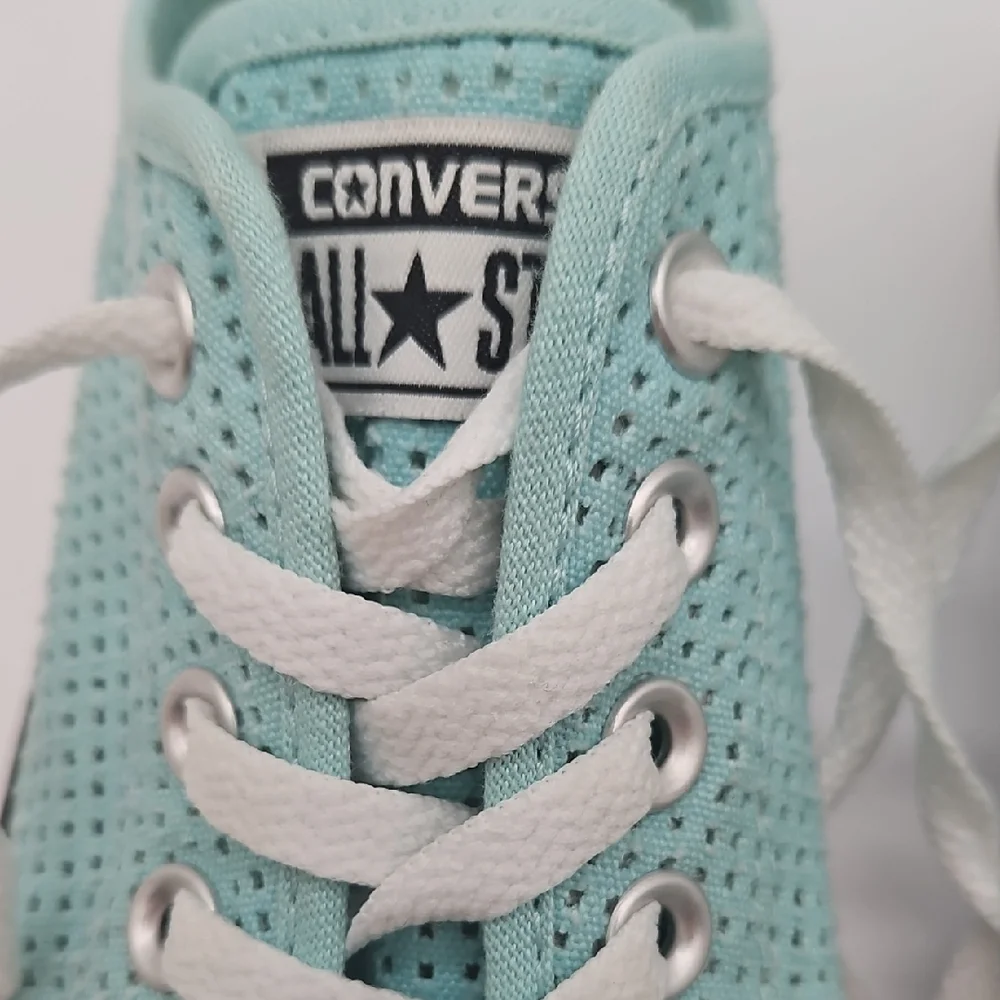 Converse All-Star Perforated Aqua Low-Top Sneakers Size 7 - Picture 4 of 14